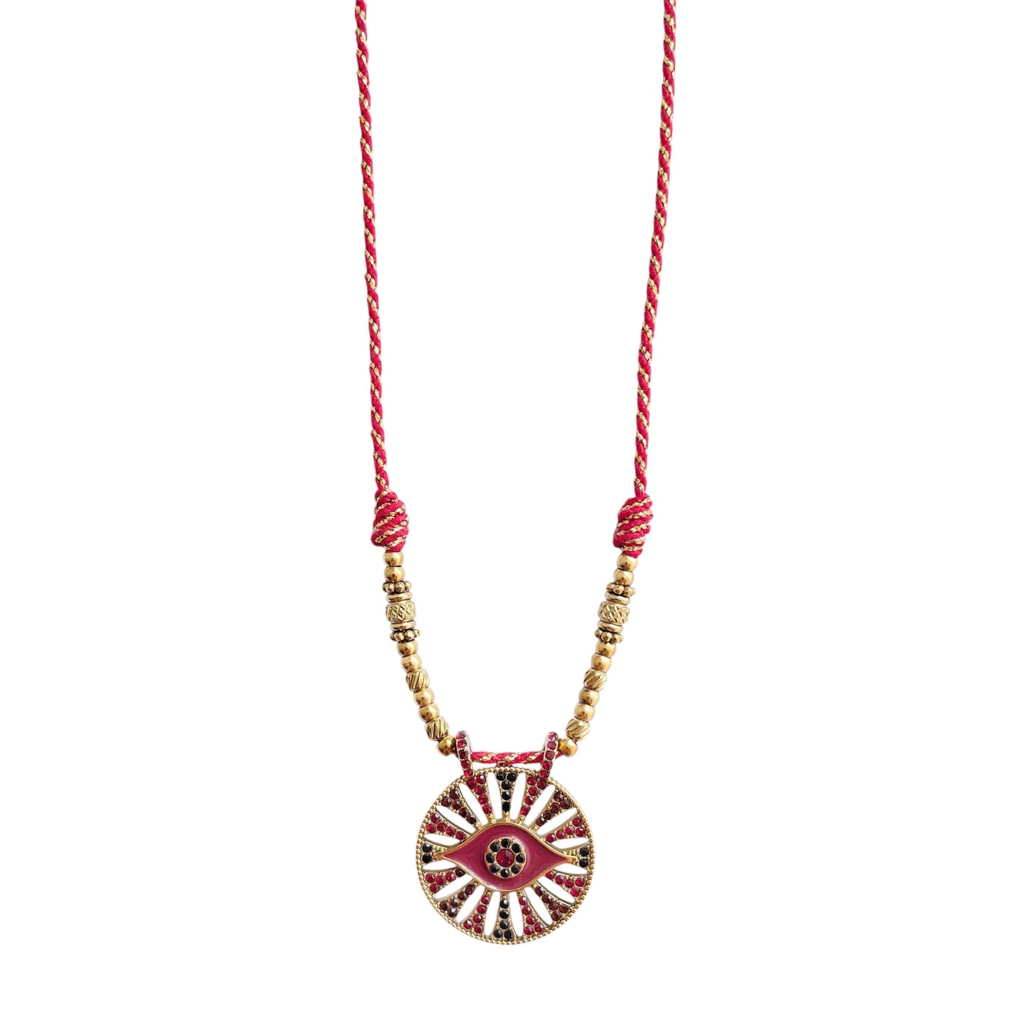 Collier oeil de protection rouge tendance pour femme