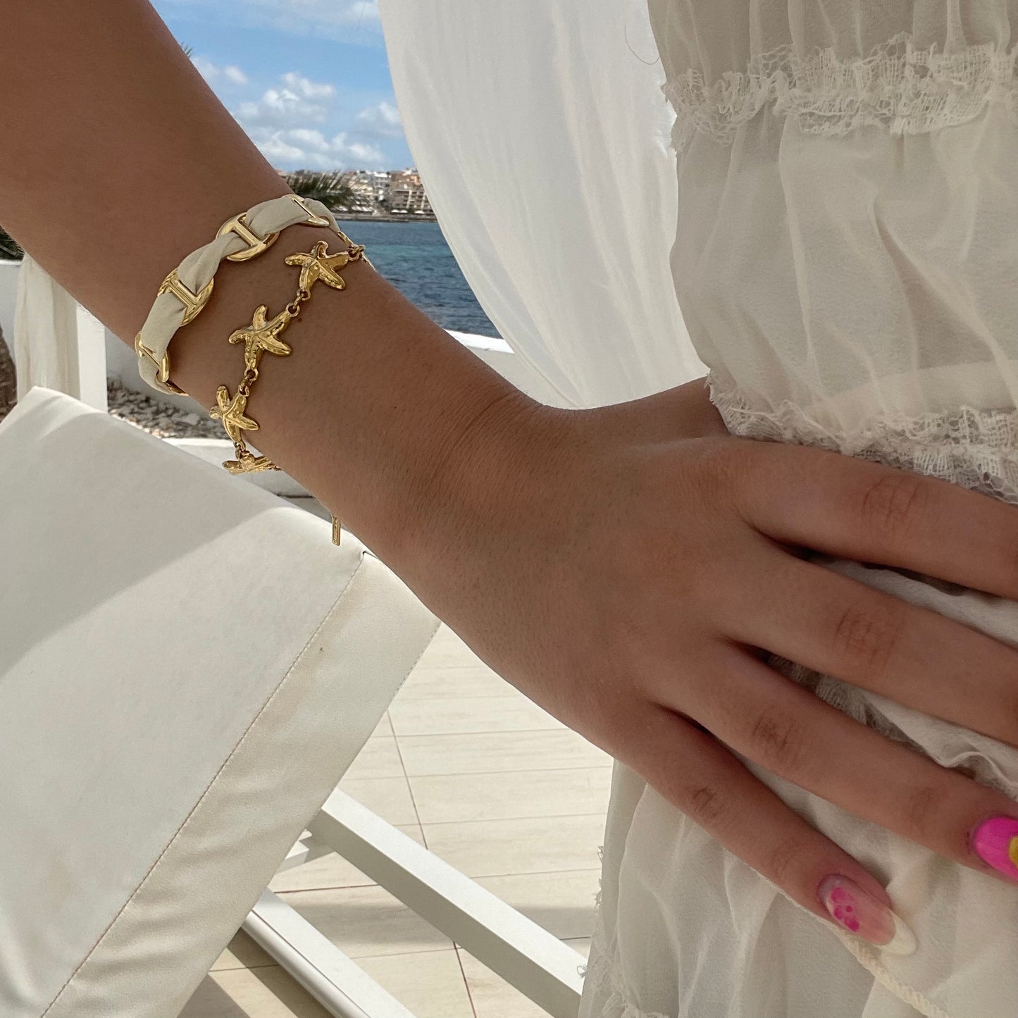 BRACELET JONC CALA BLANC