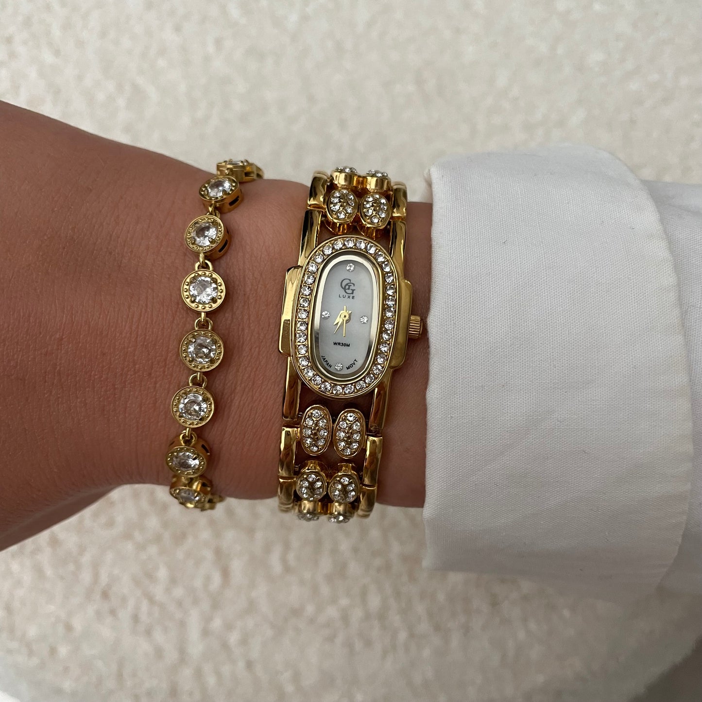 Bracelet Zircon Rond Acier Inoxydable - Amy