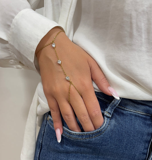 Chaîne de Main Cristaux Acier Inoxydable - Naig