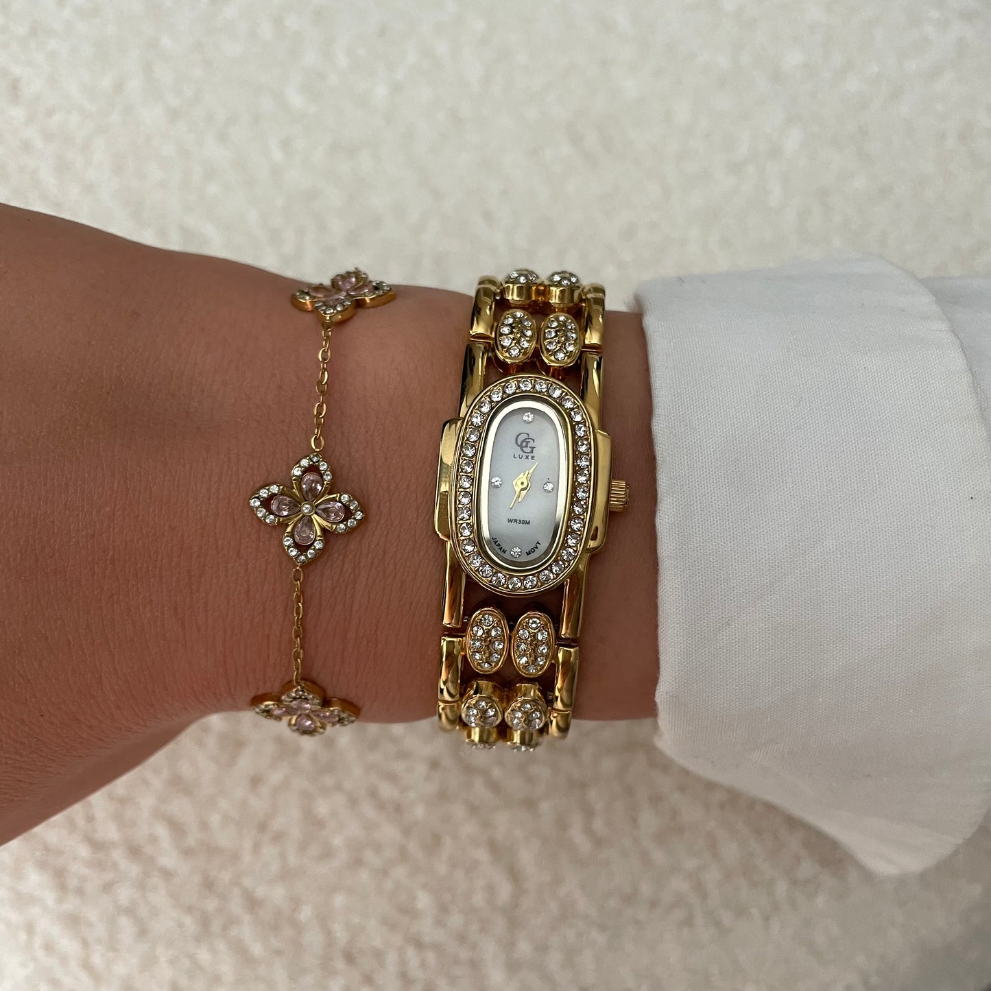 Montre Cadran Ovale Oxyde de Zirconium Vintage - Gisèle