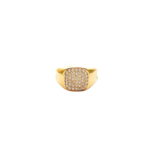 Bague Chevalière Strass Acier Inoxydable - Joelle