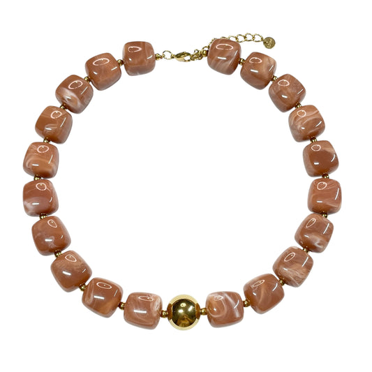 COLLIER OLYMPE VIEUX ROSE