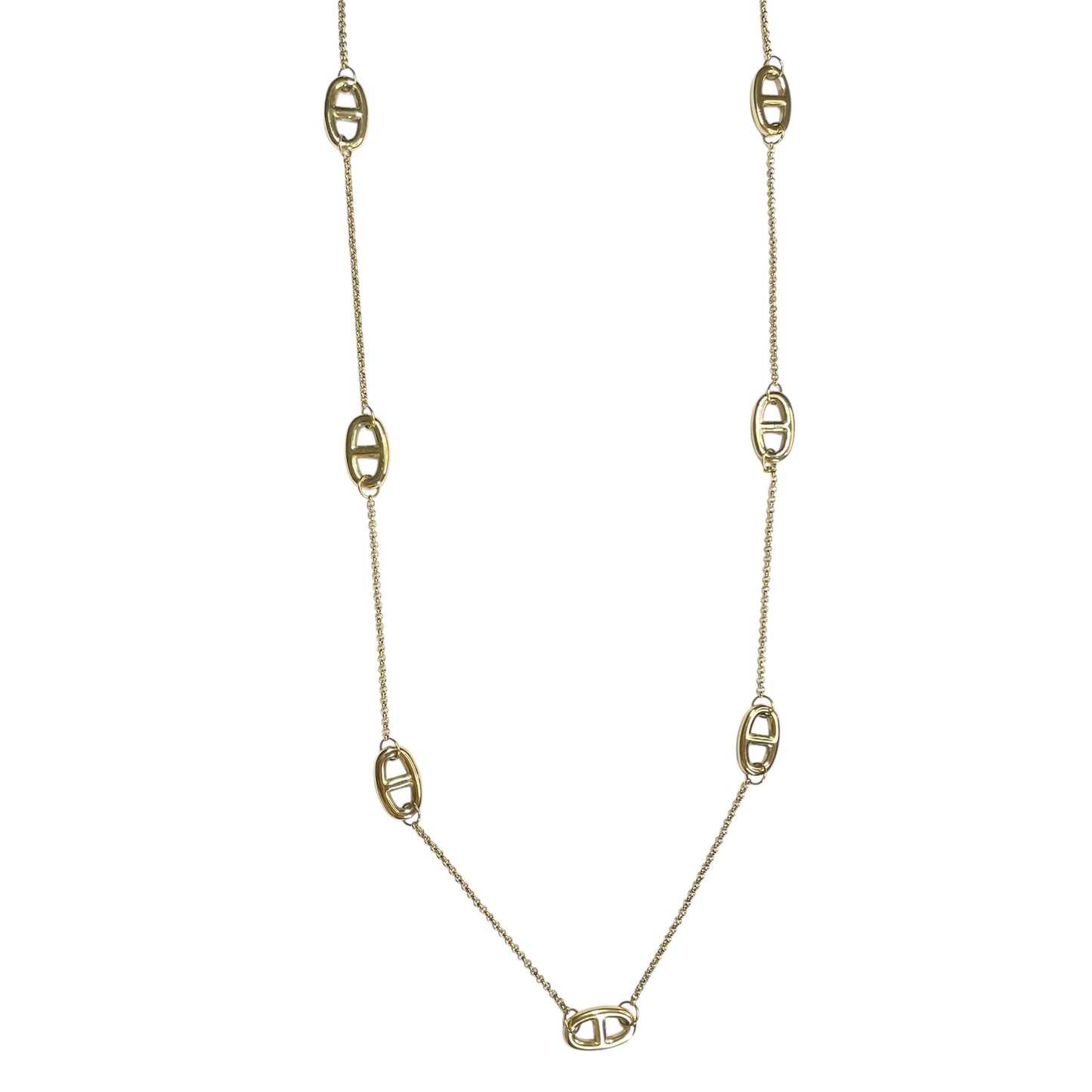 Sautoir maille marine doré en acier inoxydable pour femme 