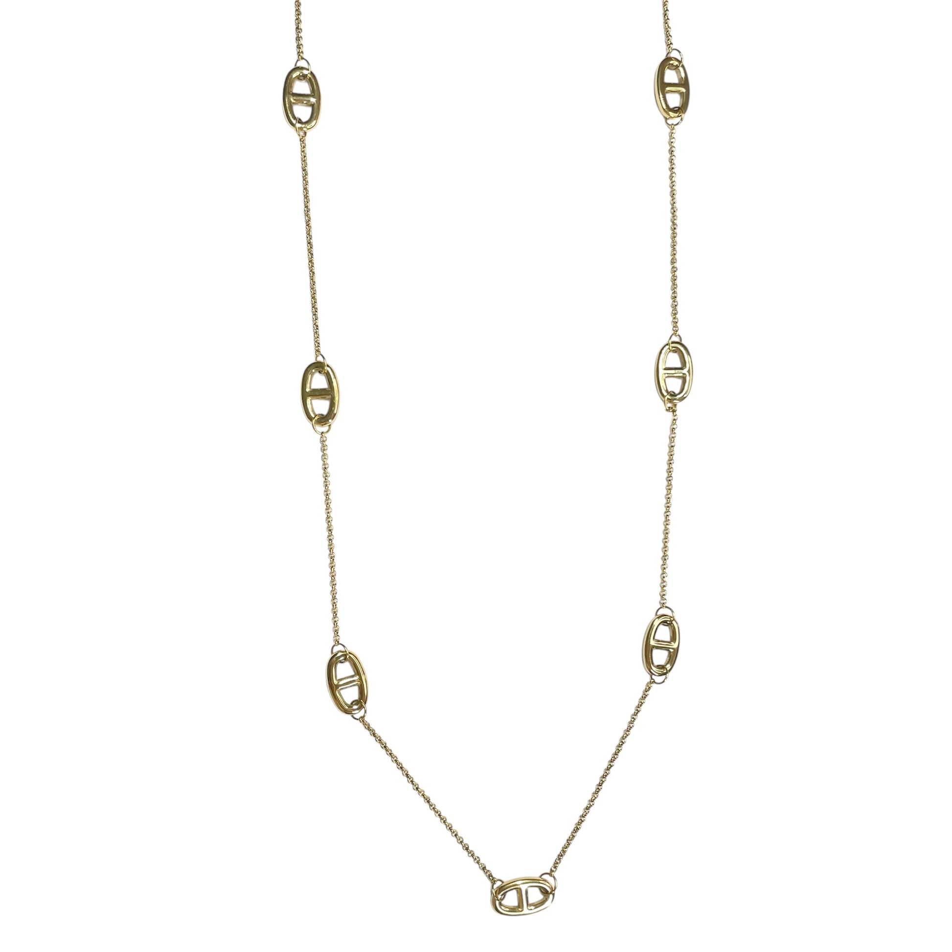 Sautoir maille marine doré en acier inoxydable pour femme 