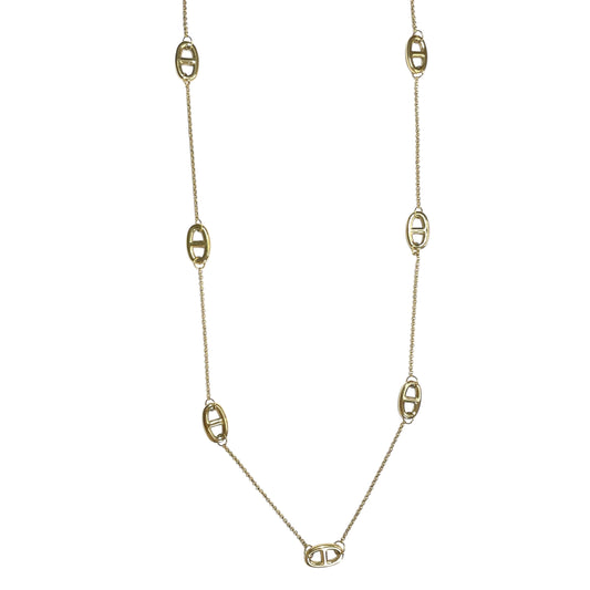 Sautoir maille marine doré en acier inoxydable pour femme 